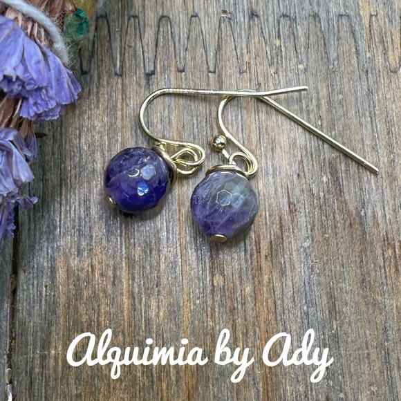 Alquimia Purple Earrings fluorite - Picture 1 of 1